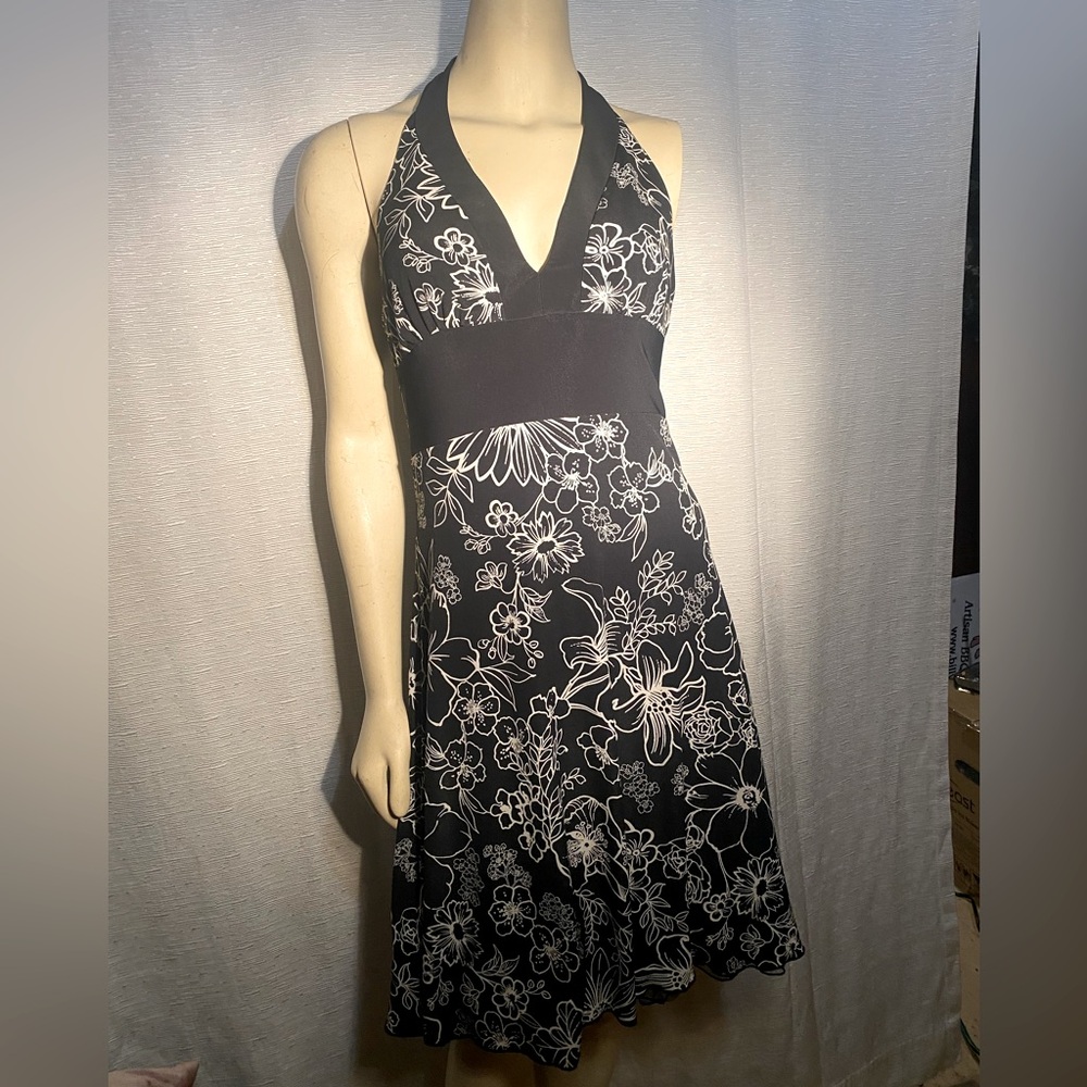 B. Darlin Black with white floral print dress. Size medium.